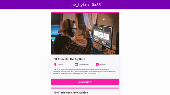 The start of an edition of The Byte